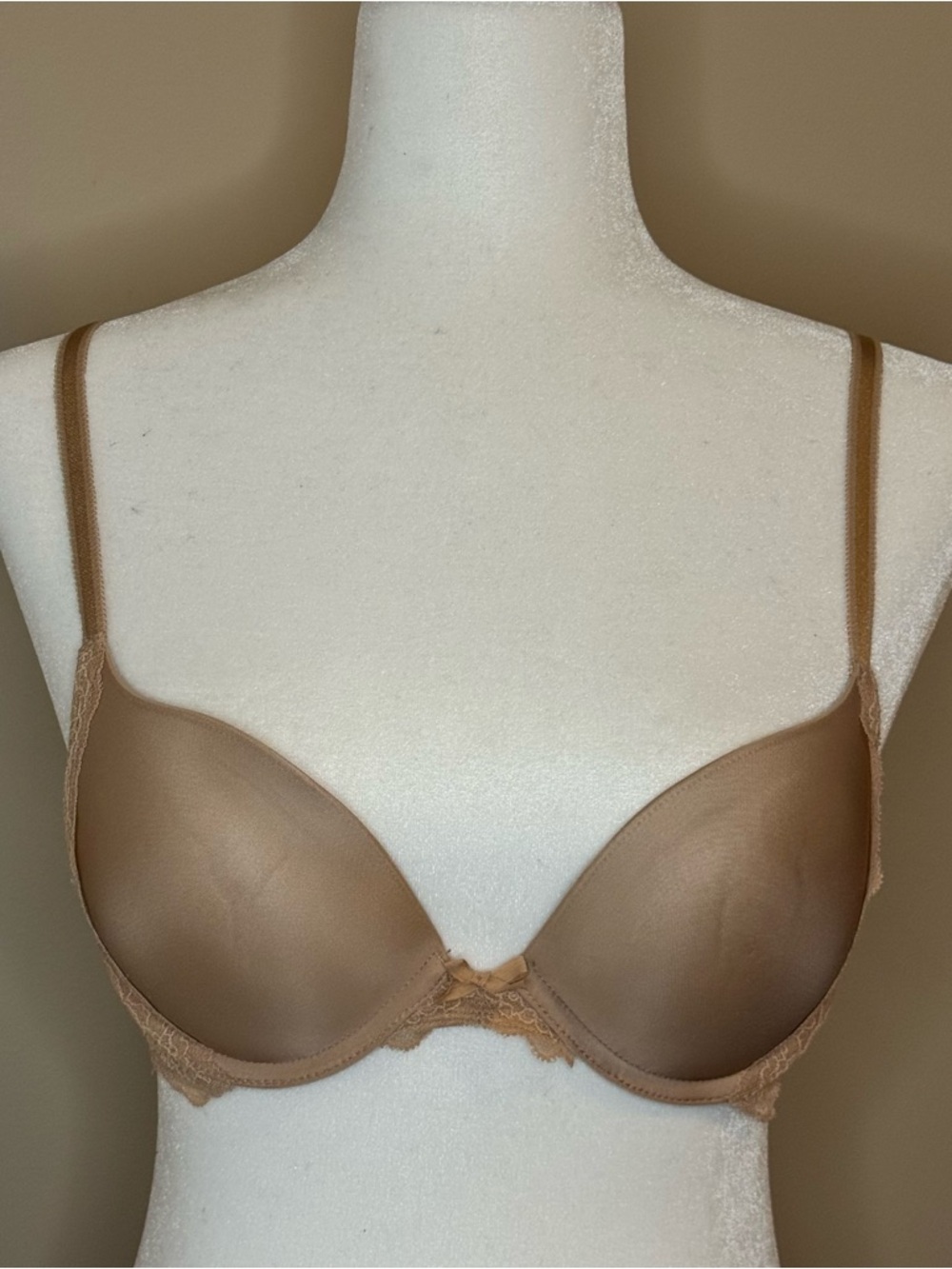 Victoria's Secret Light Brown T-Shirt Bra with Lace Trim